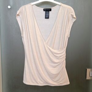 INC Sleeveless Top in cream with a gold shimmer